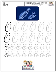 p harfi çizgi çalışması